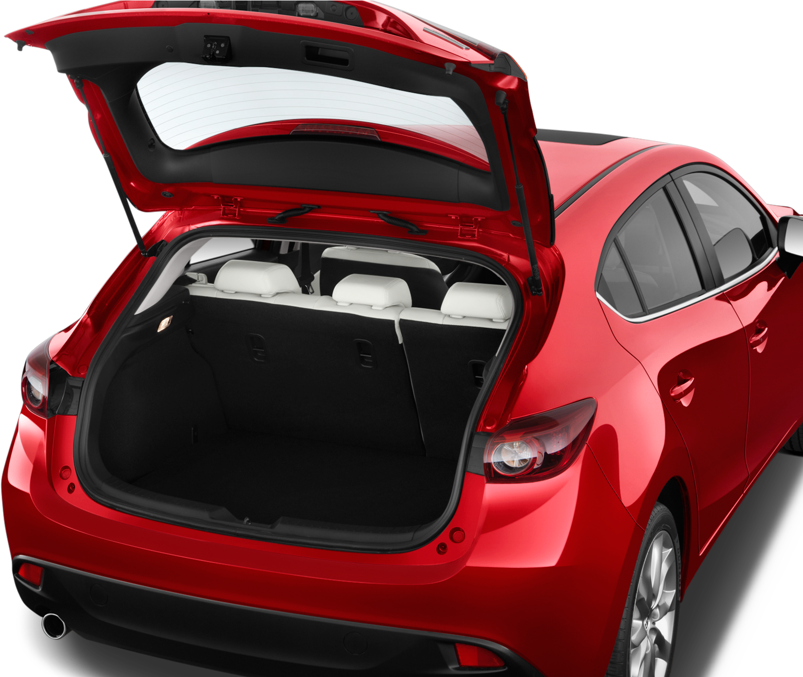 Red Mazda Hatchback Trunk Space PNG