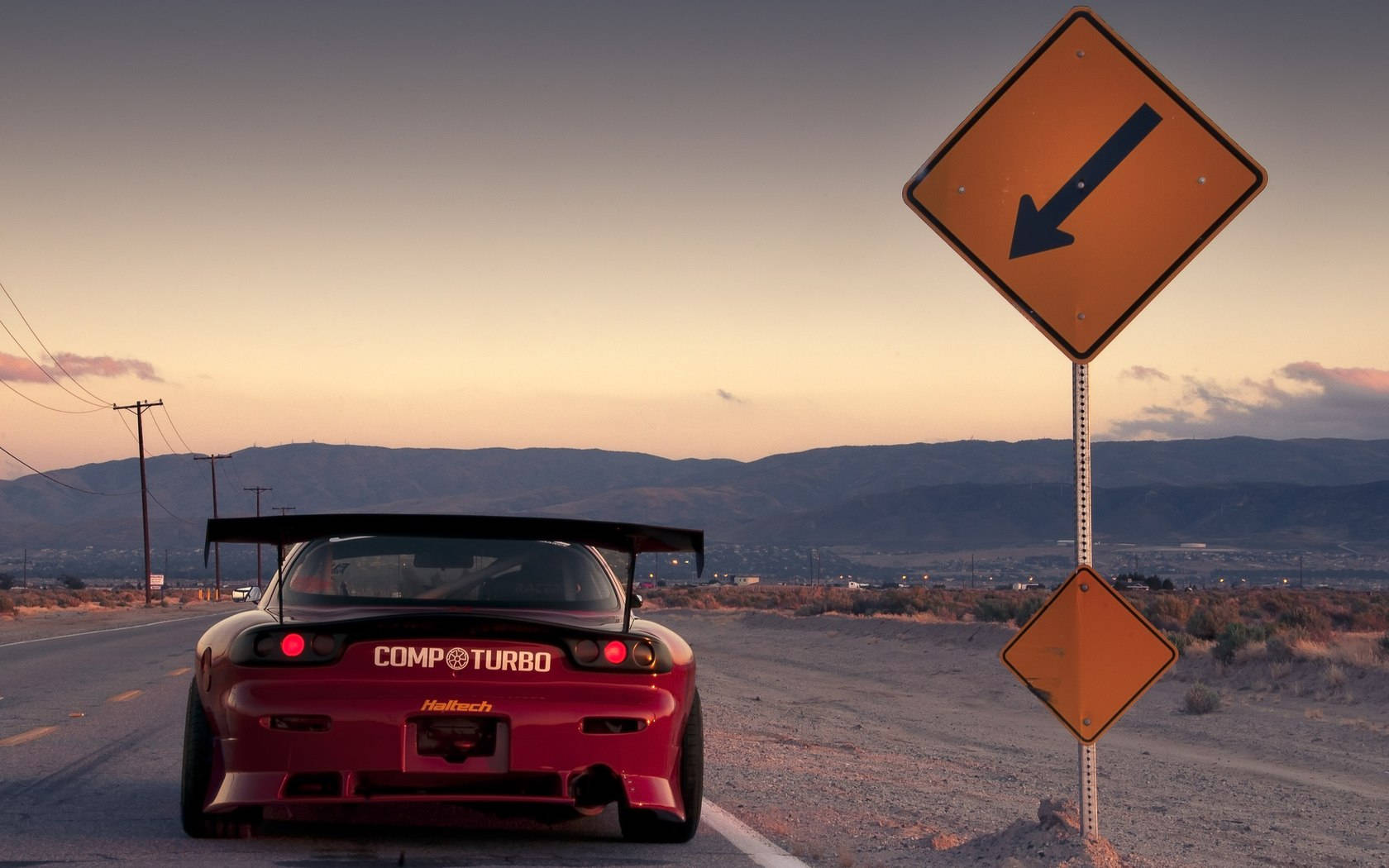 Red Mazda Rx7 Mountains Wallpaper