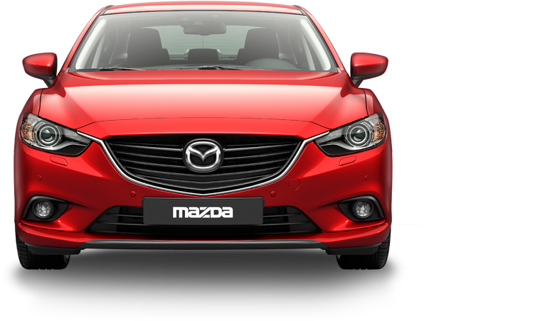 Red Mazda Sedan Front View PNG