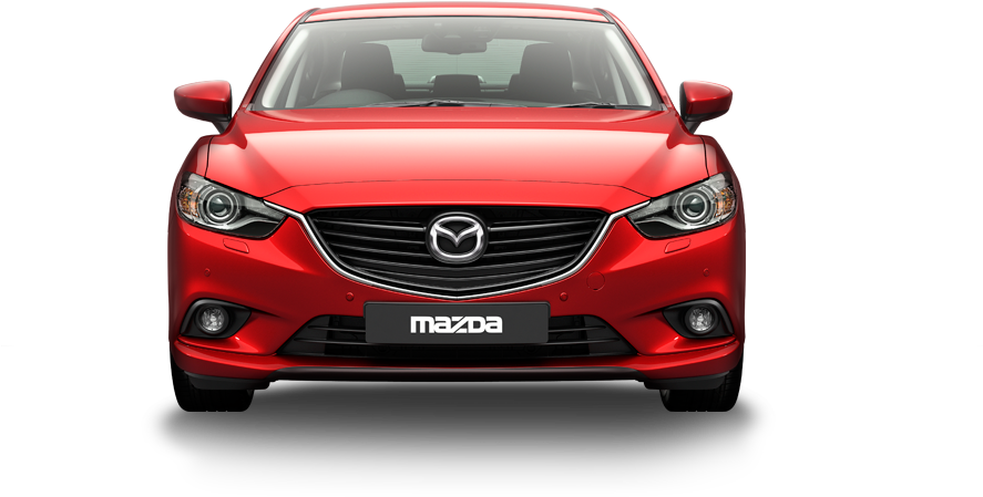 Red Mazda Sedan Front View PNG