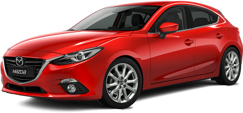 Red Mazda Sedan Profile View PNG