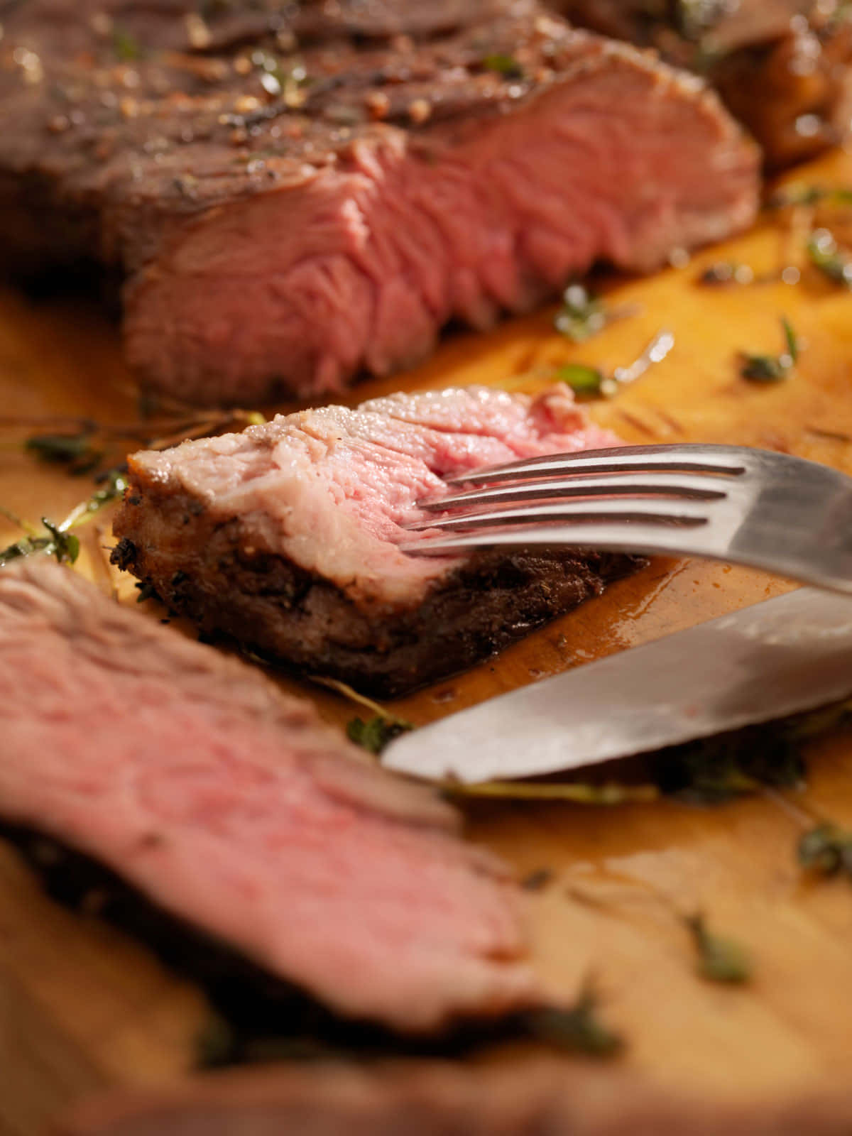 Delicious Red Meat on the Butcher's Table Wallpaper