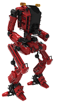 Red Mechanical Robot Design PNG