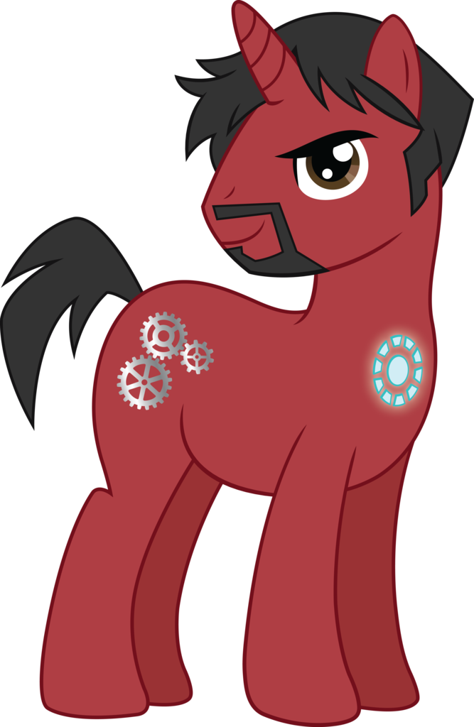 Red Mechanical Unicorn Cartoon PNG