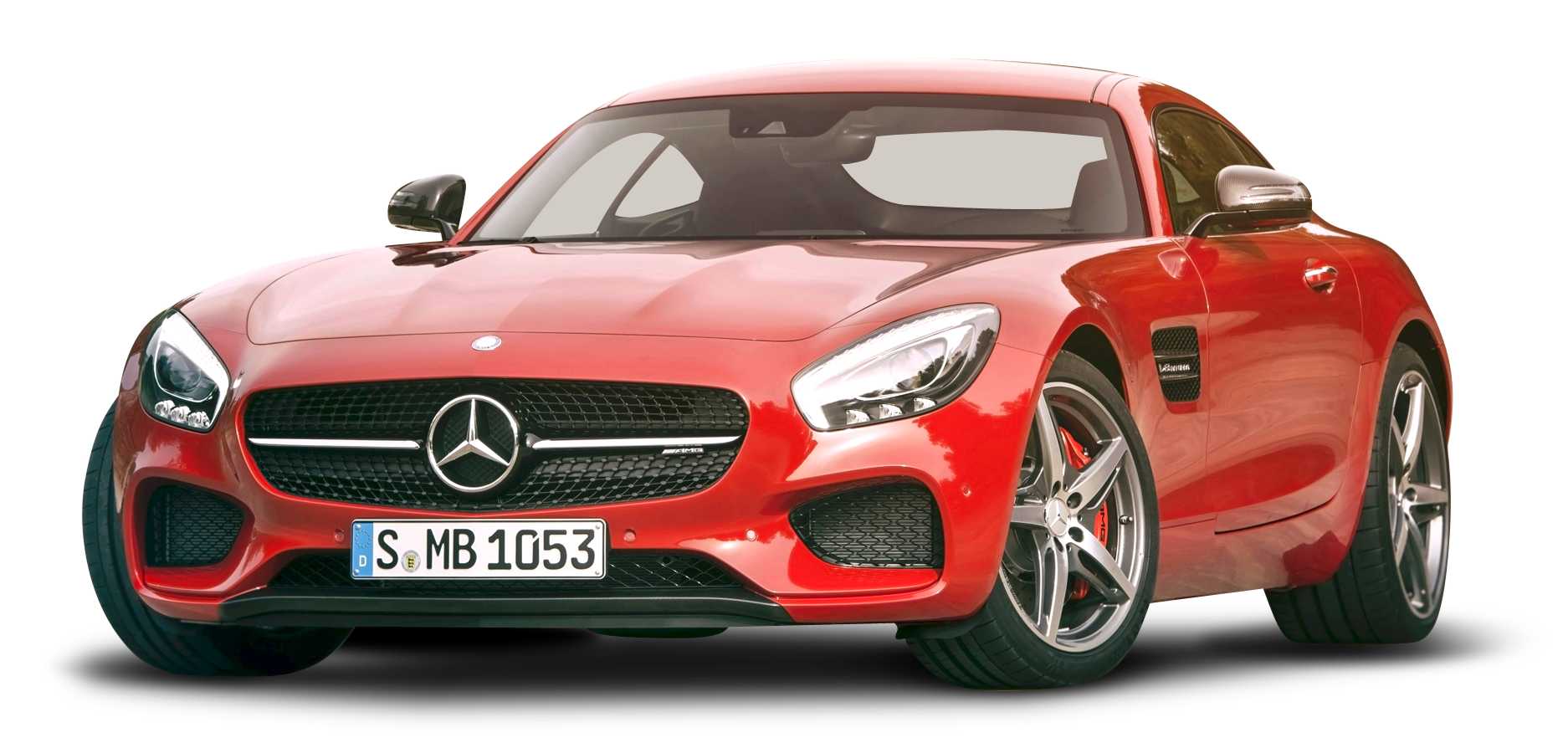 Red Mercedes A M G G T Side View PNG