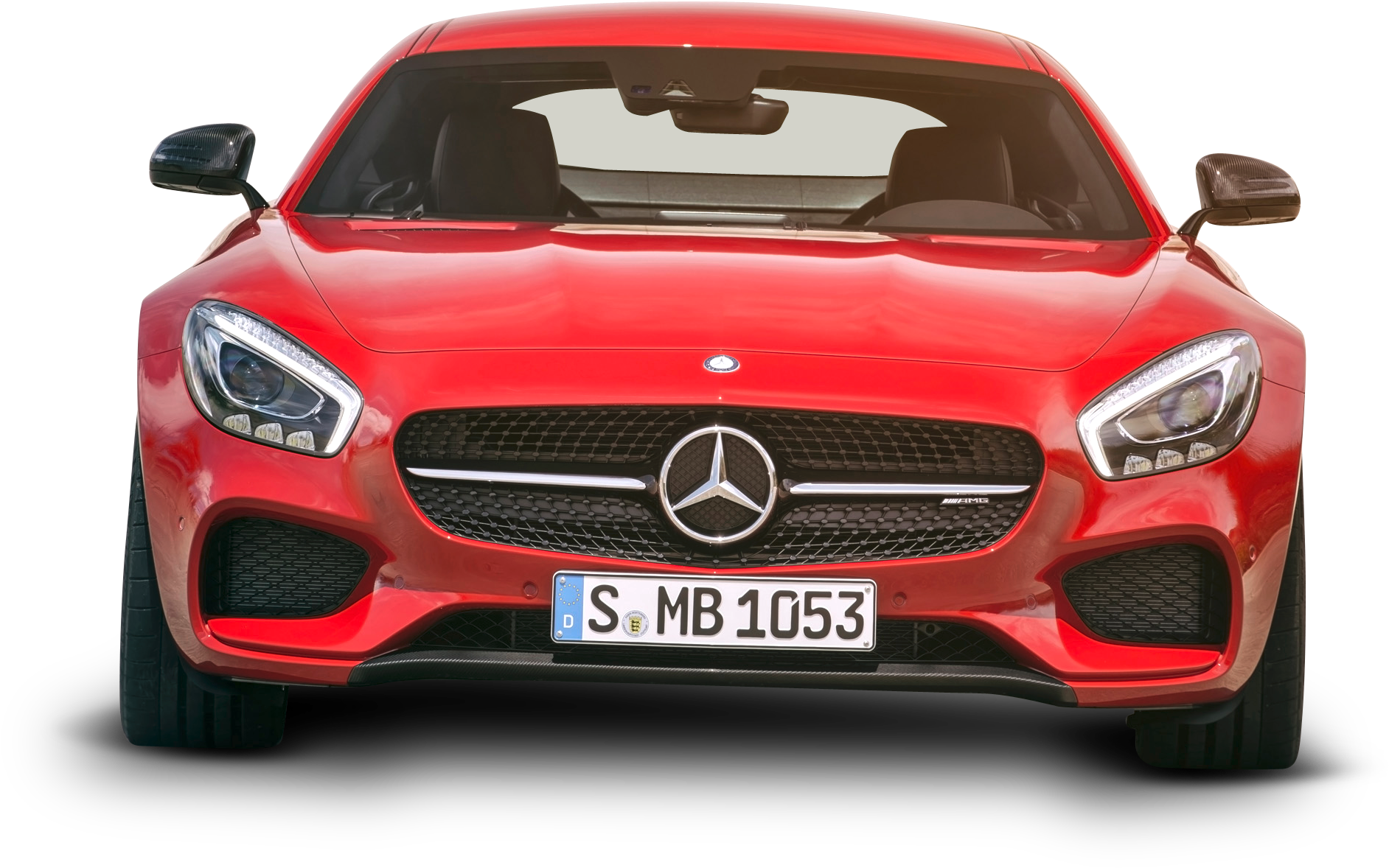 Red Mercedes Benz Front View PNG