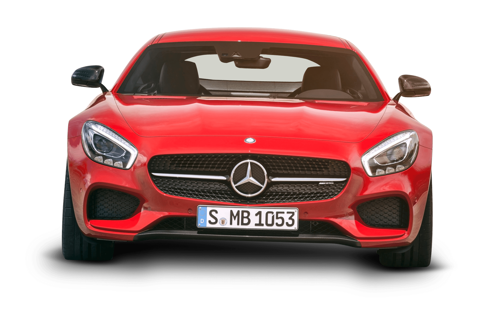 Red Mercedes Benz Front View PNG