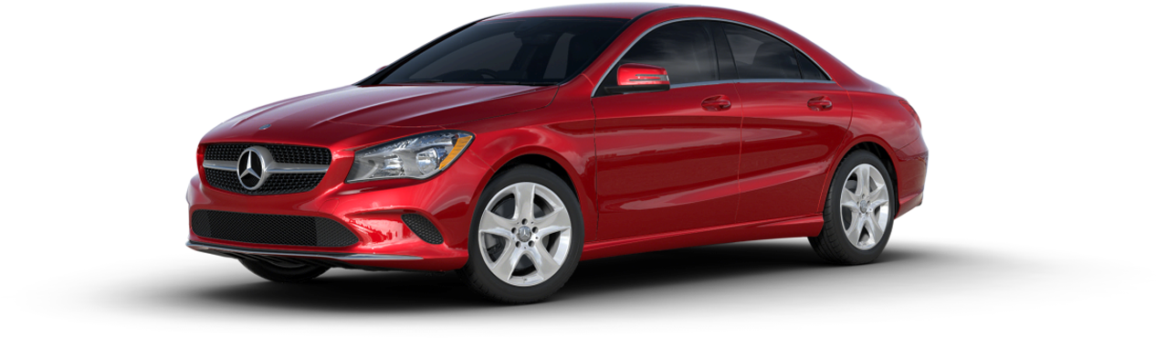 Red Mercedes Benz Sedan Profile View PNG