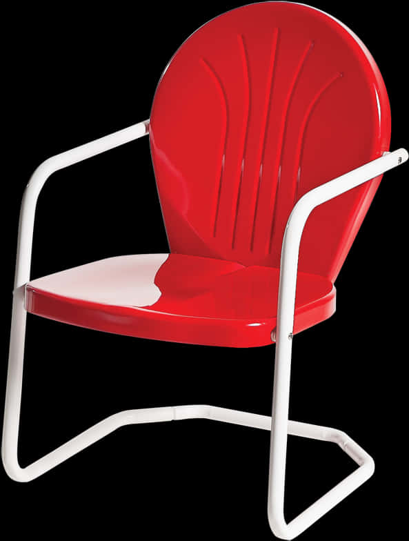 Red Metal Retro Chair PNG