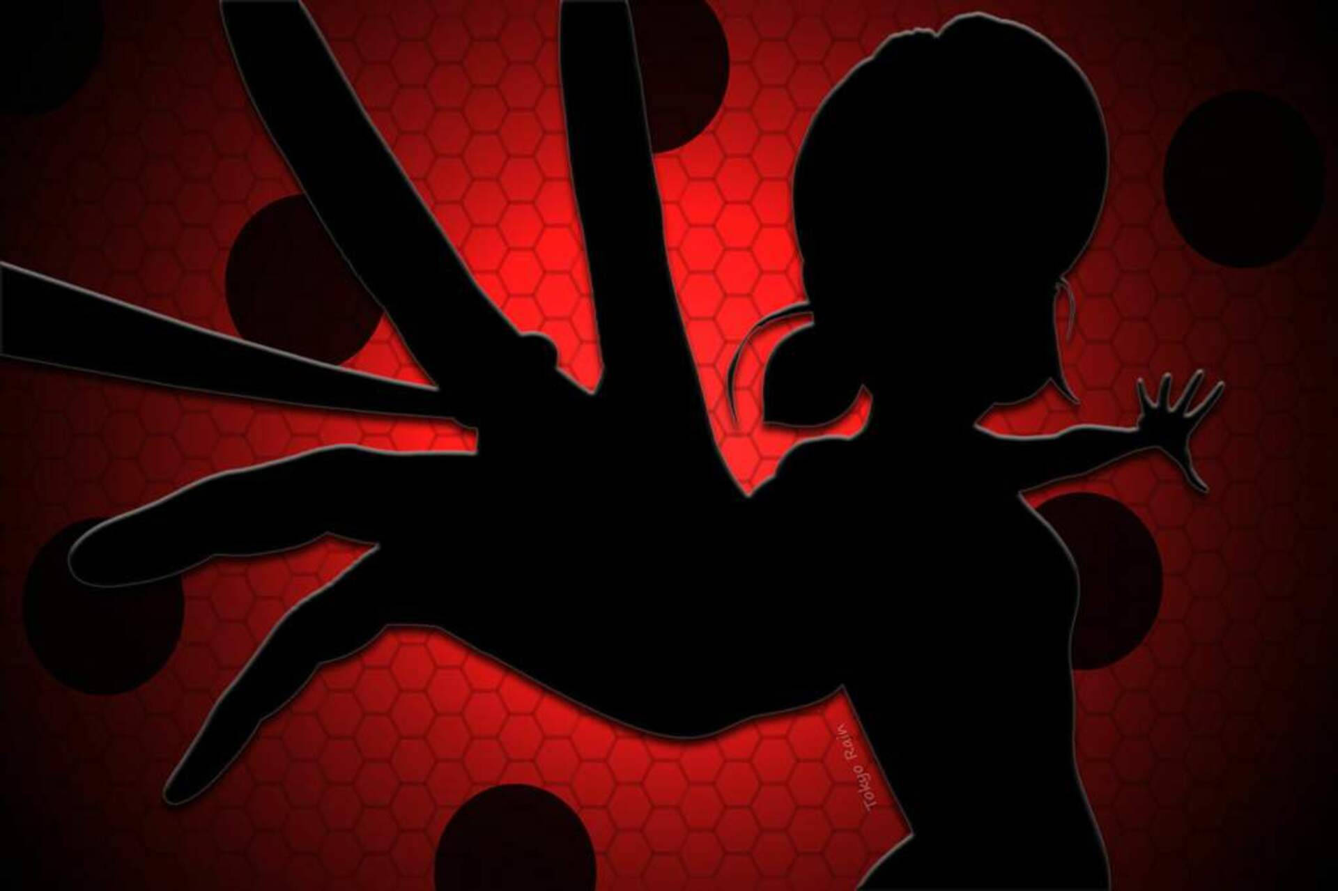 Red Miraculous Ladybug Silhouette Wallpaper