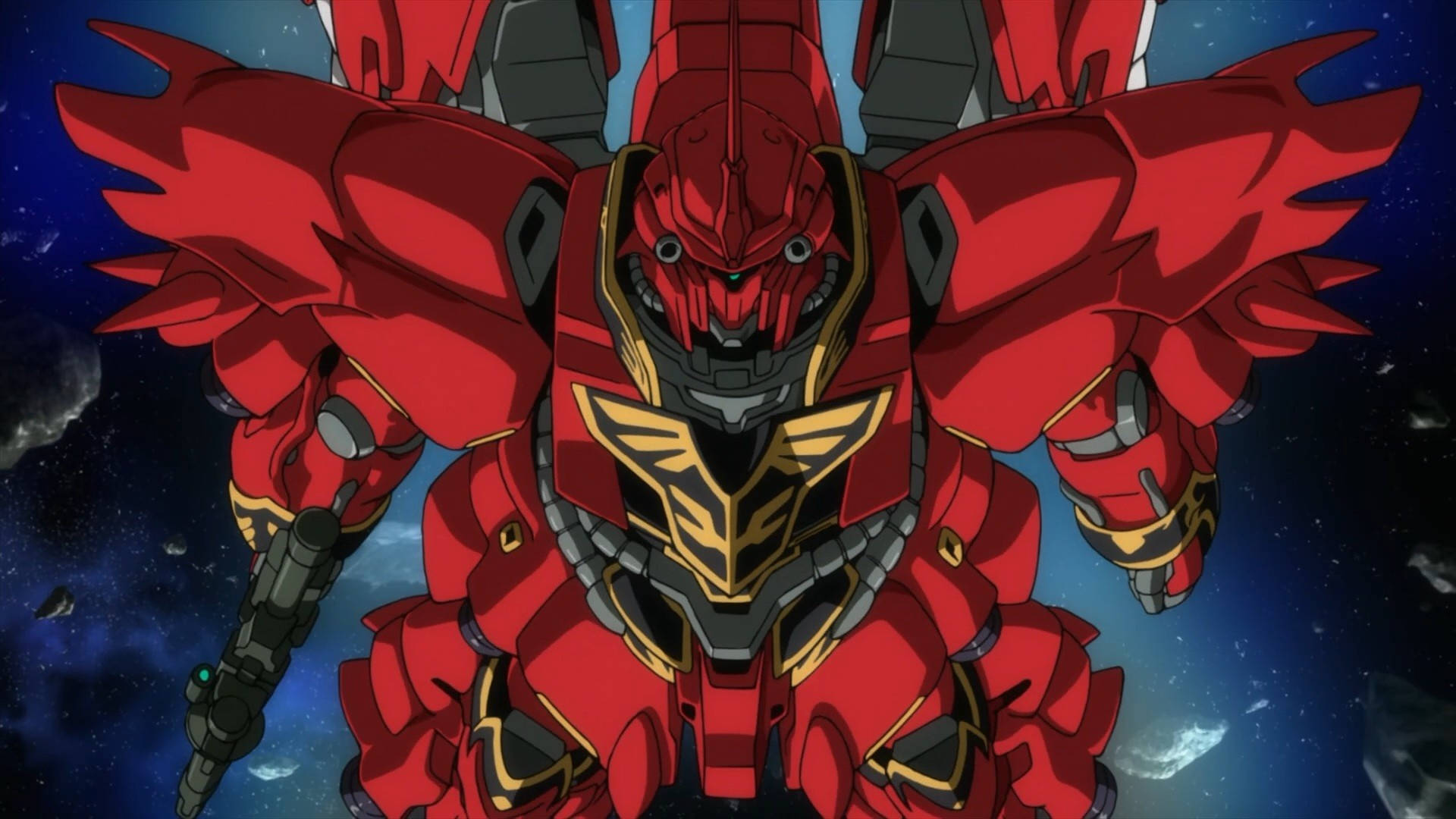 Rød Mobil Suit Gundam I Rummet Wallpaper