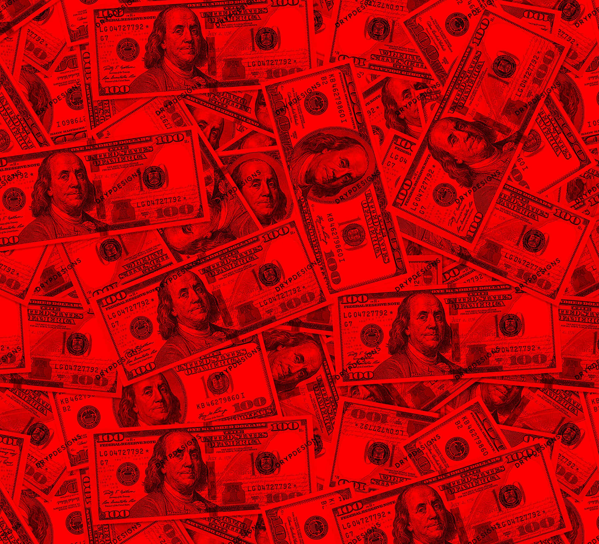 Red Money Cash Raining Wallpaper