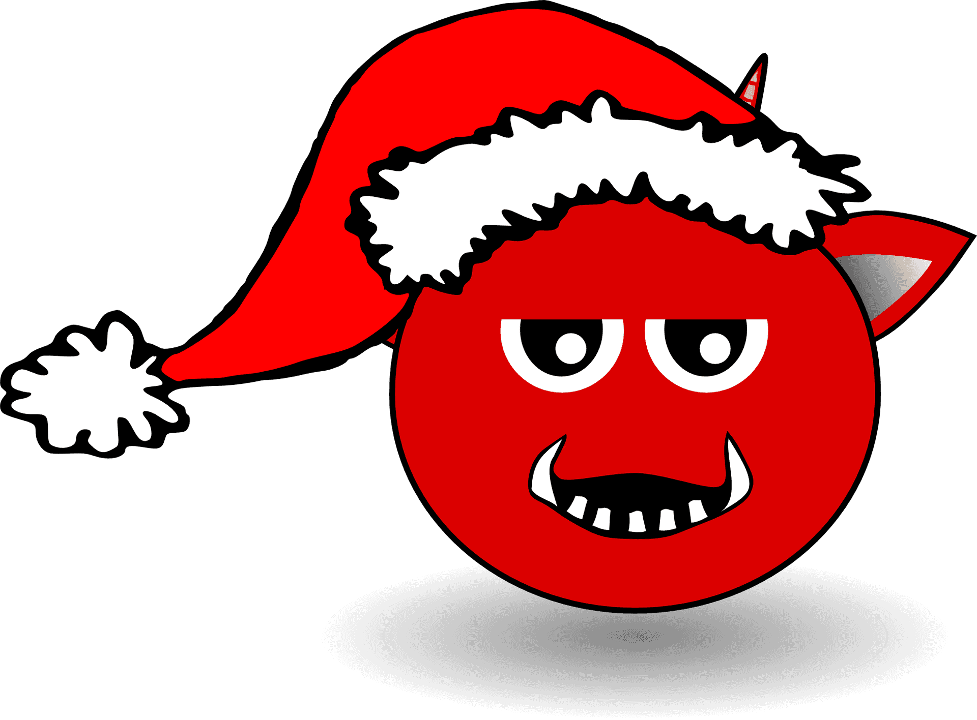 Red Monster Santa Hat Transparent Background PNG