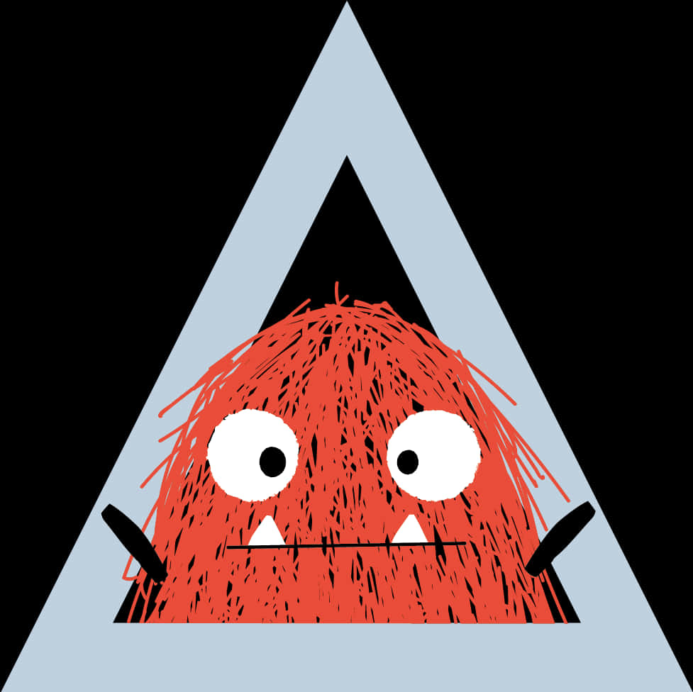 Red Monster Triangle Graphic PNG