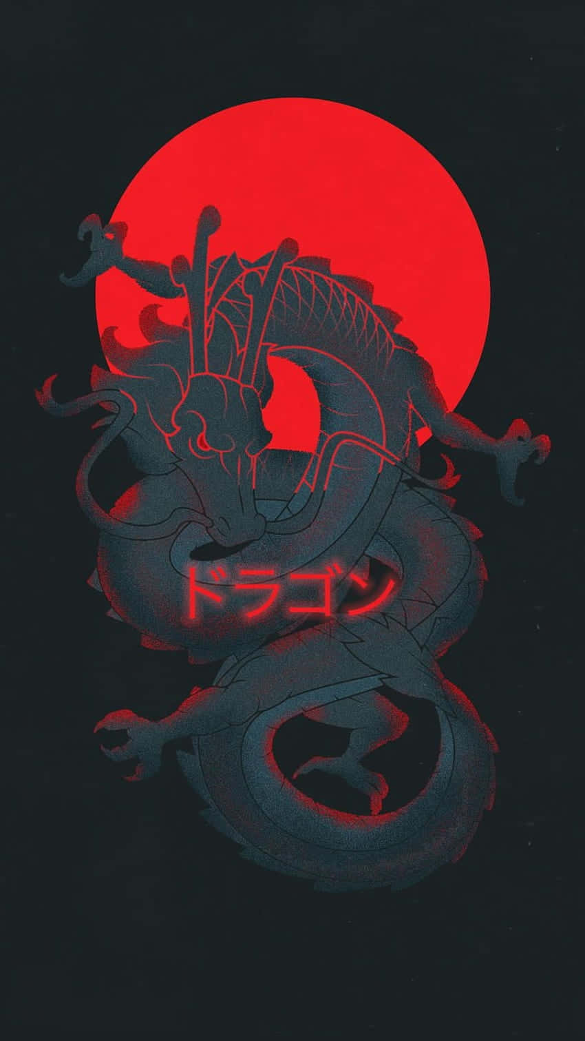 Red Moon Dragon Art Wallpaper