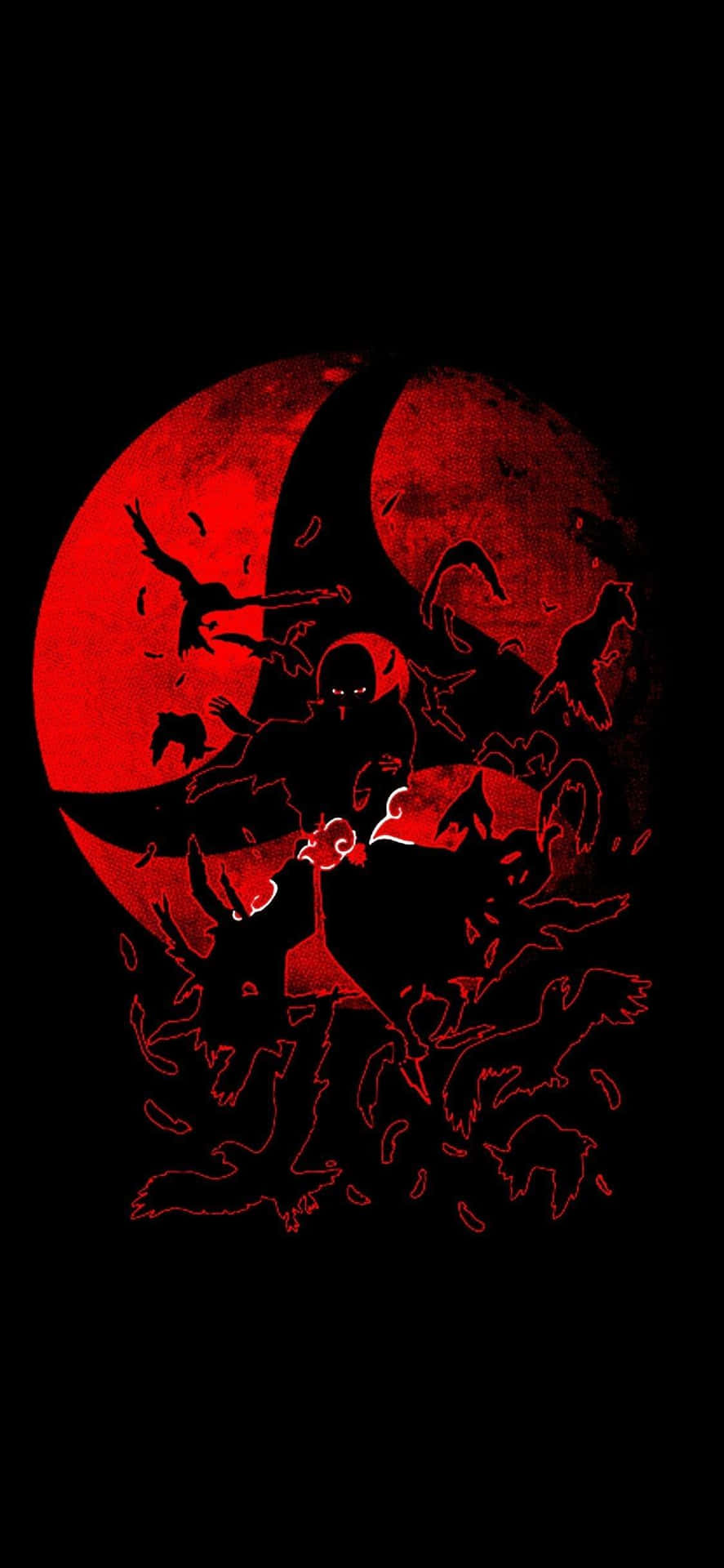 Red Moon Itachi Silhouette Wallpaper