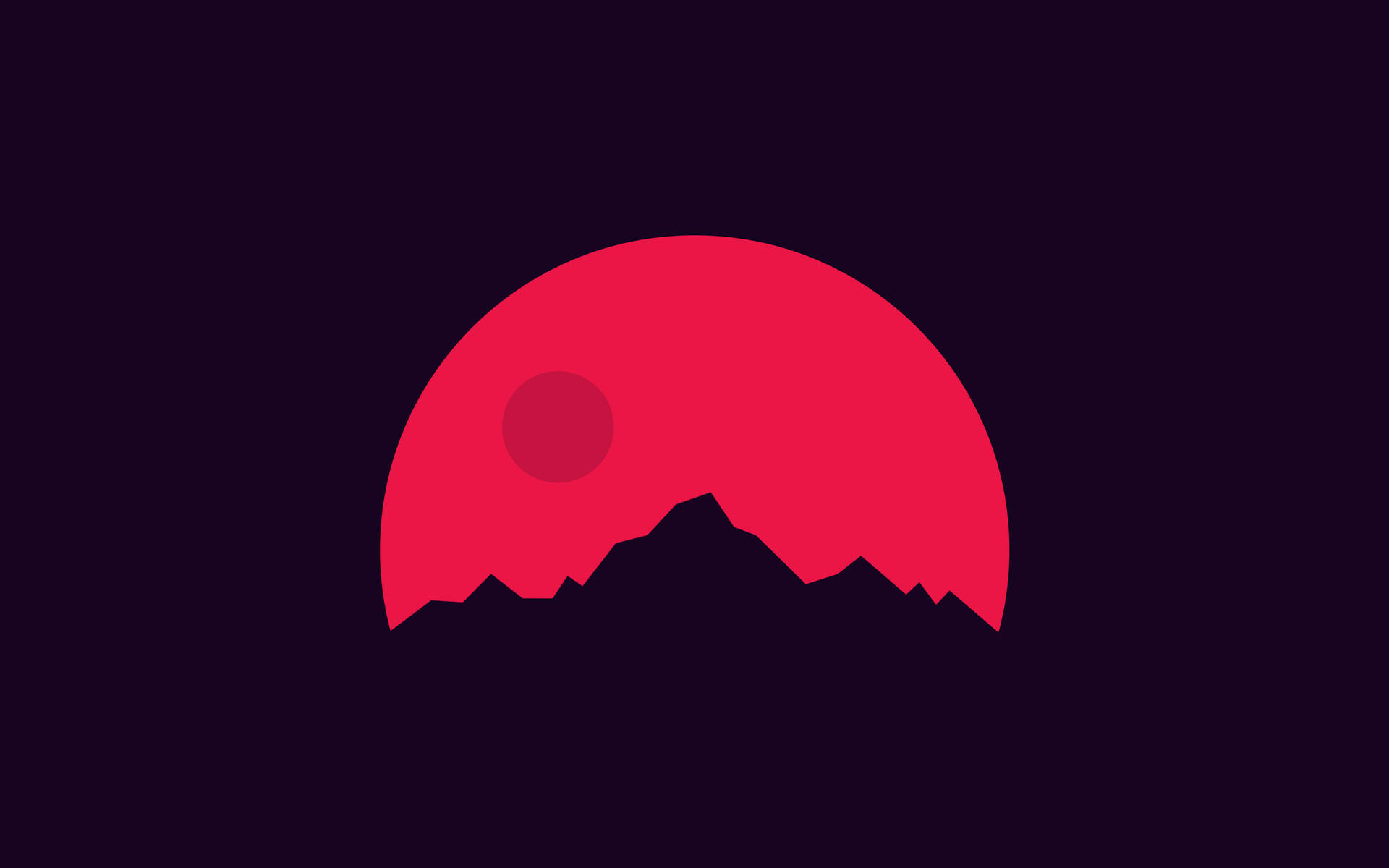 The Minimalist Beauty of the Red Moon Wallpaper
