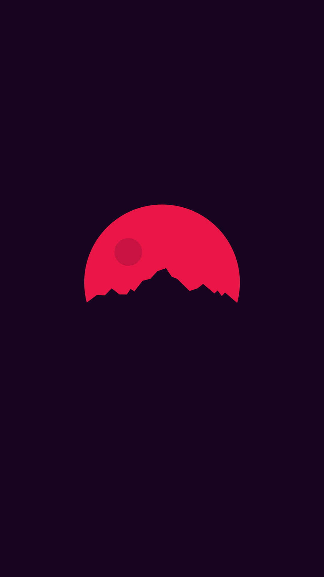 Red Moon Minimalistisk Android Wallpaper