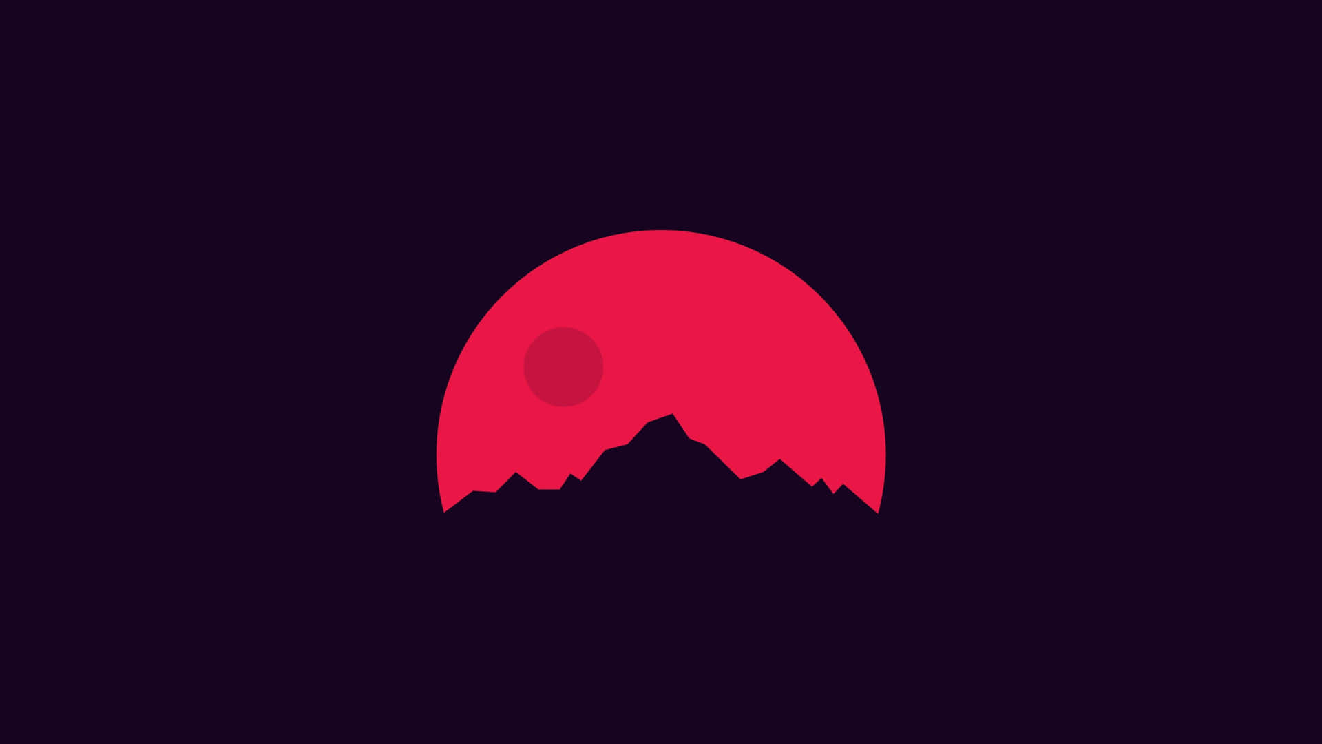 Red Moon Over Mountain Peaks Wallpaper
