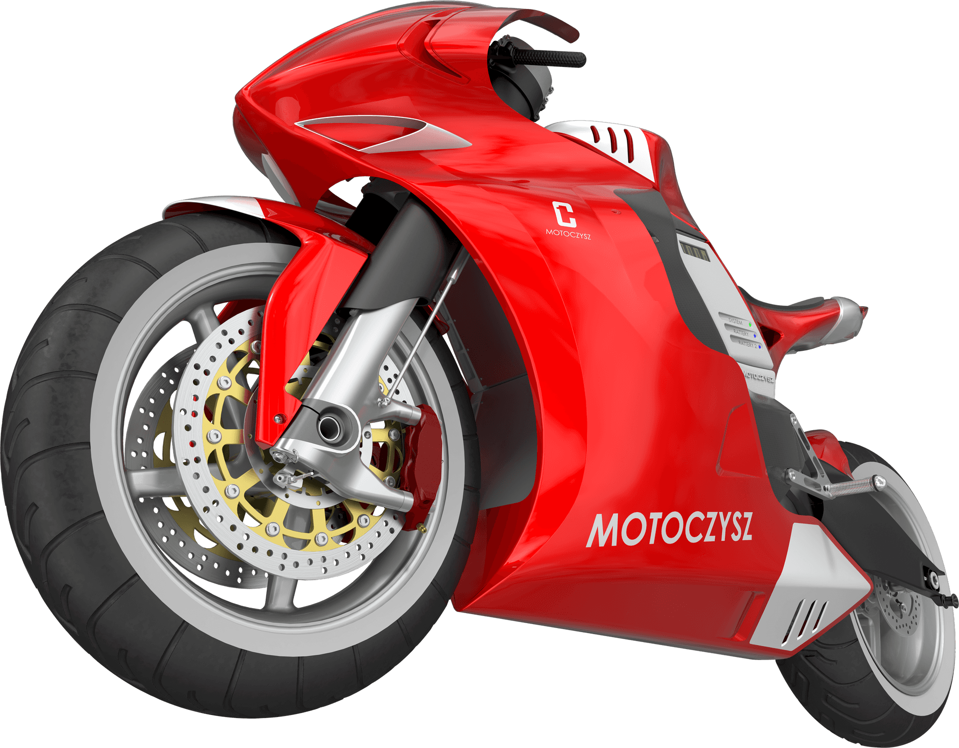 Red Motoczysz Electric Motorcycle PNG