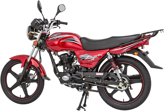 Red Motorcycle Profile View PNG