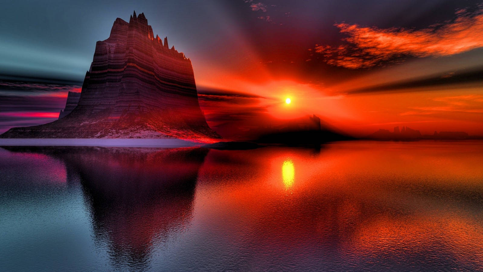 Red Mountain Perfect View Wallpaper