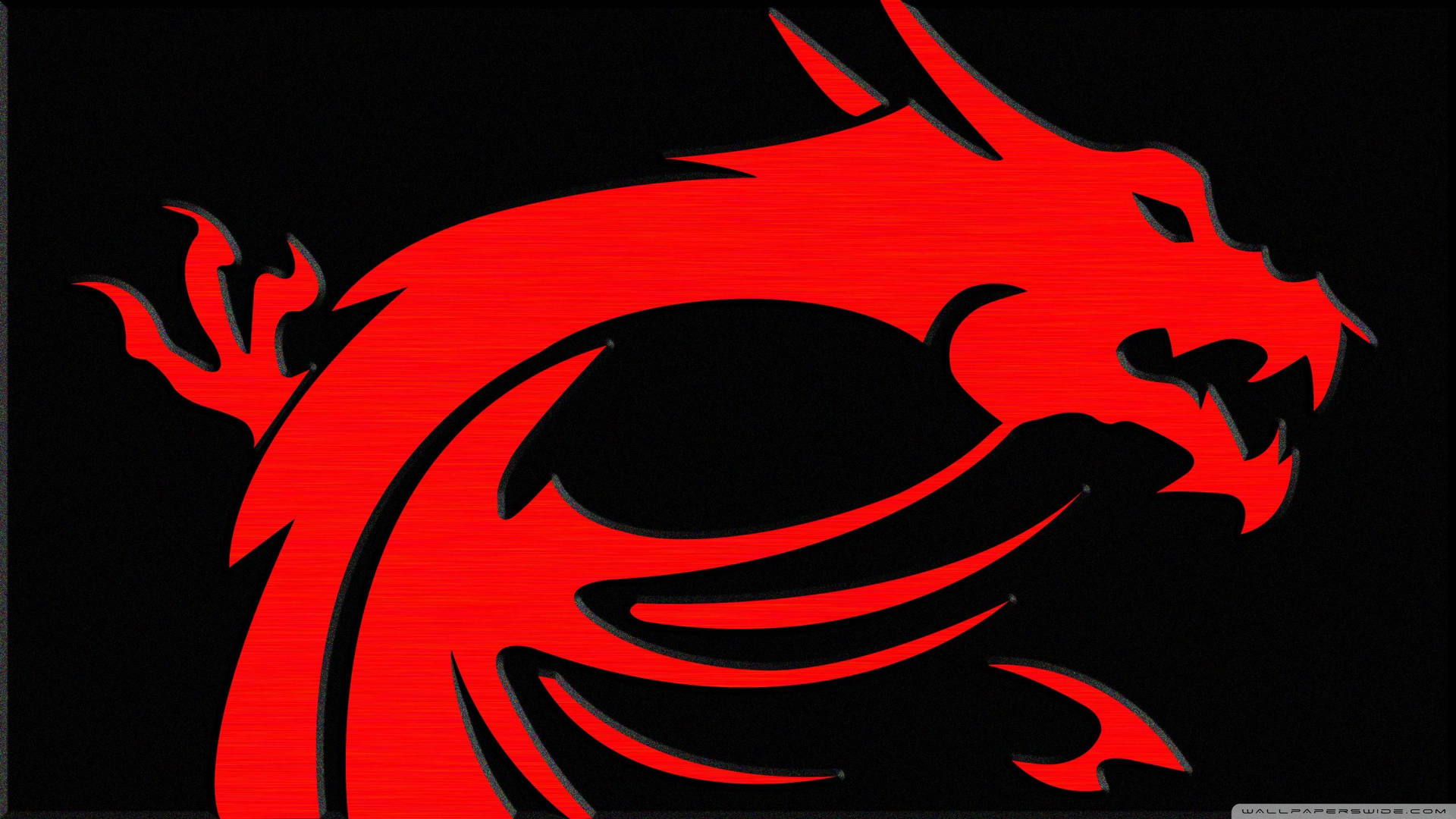 A Powerful Red Dragon on a Bold Black Background Wallpaper