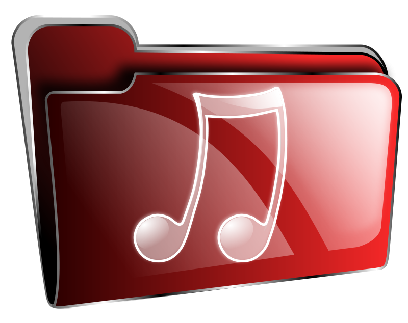 Red Music Folder Icon PNG