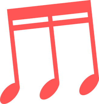 Red Music Notes Graphic PNG