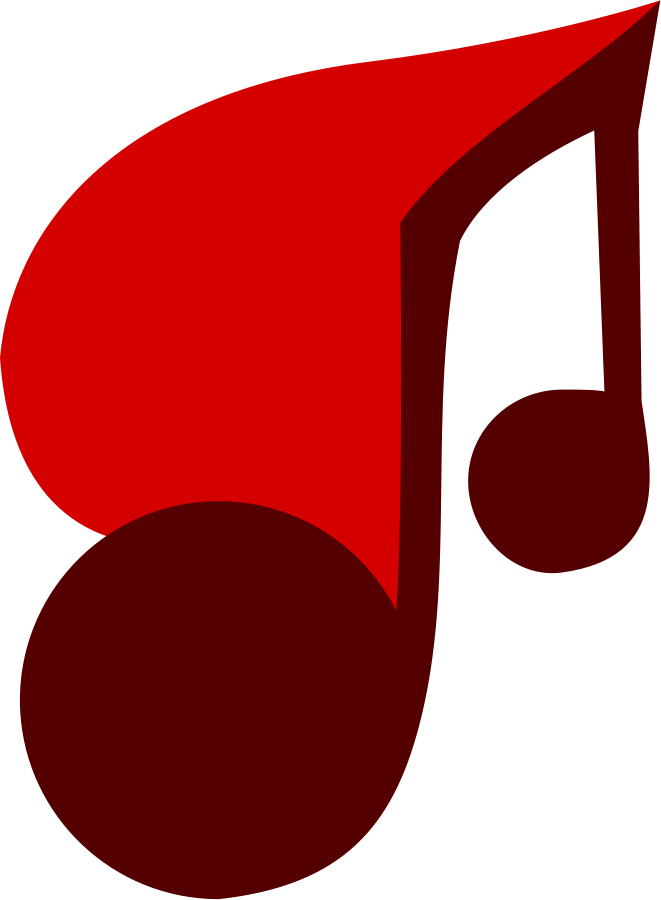 Red Musical Note Graphic PNG
