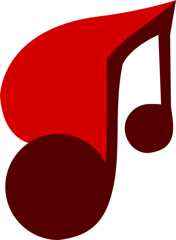 Red Musical Note Graphic PNG