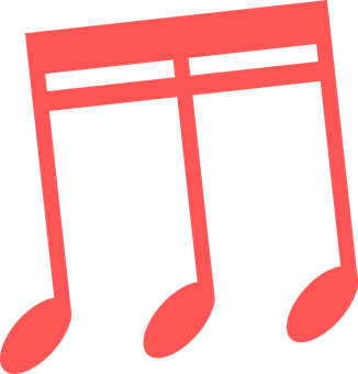 Red Musical Notes Graphic PNG