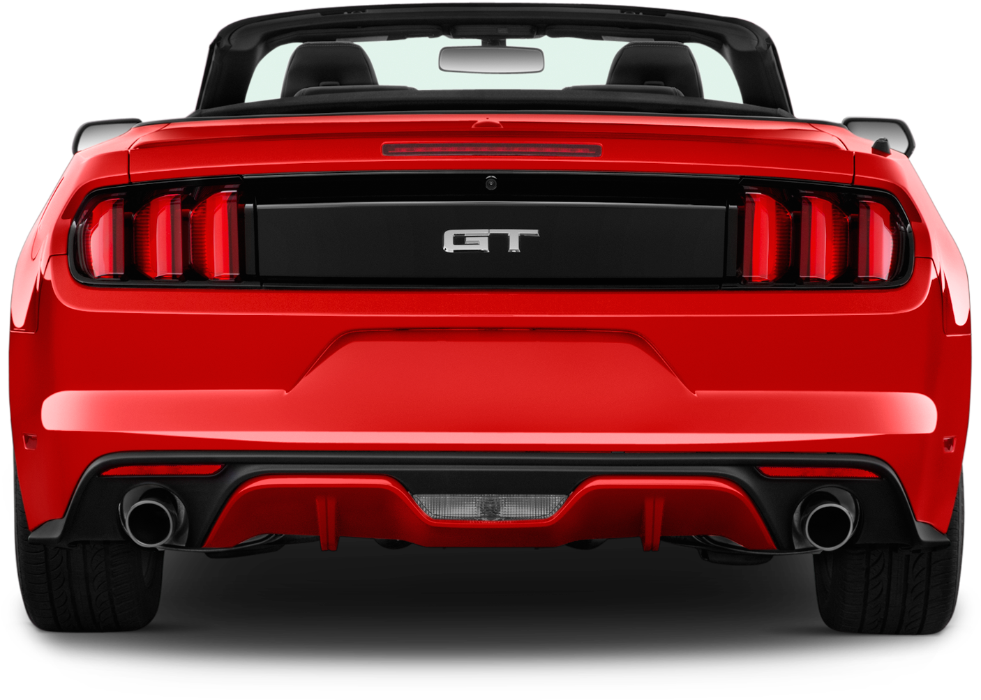 Red Mustang G T Convertible Rear View PNG