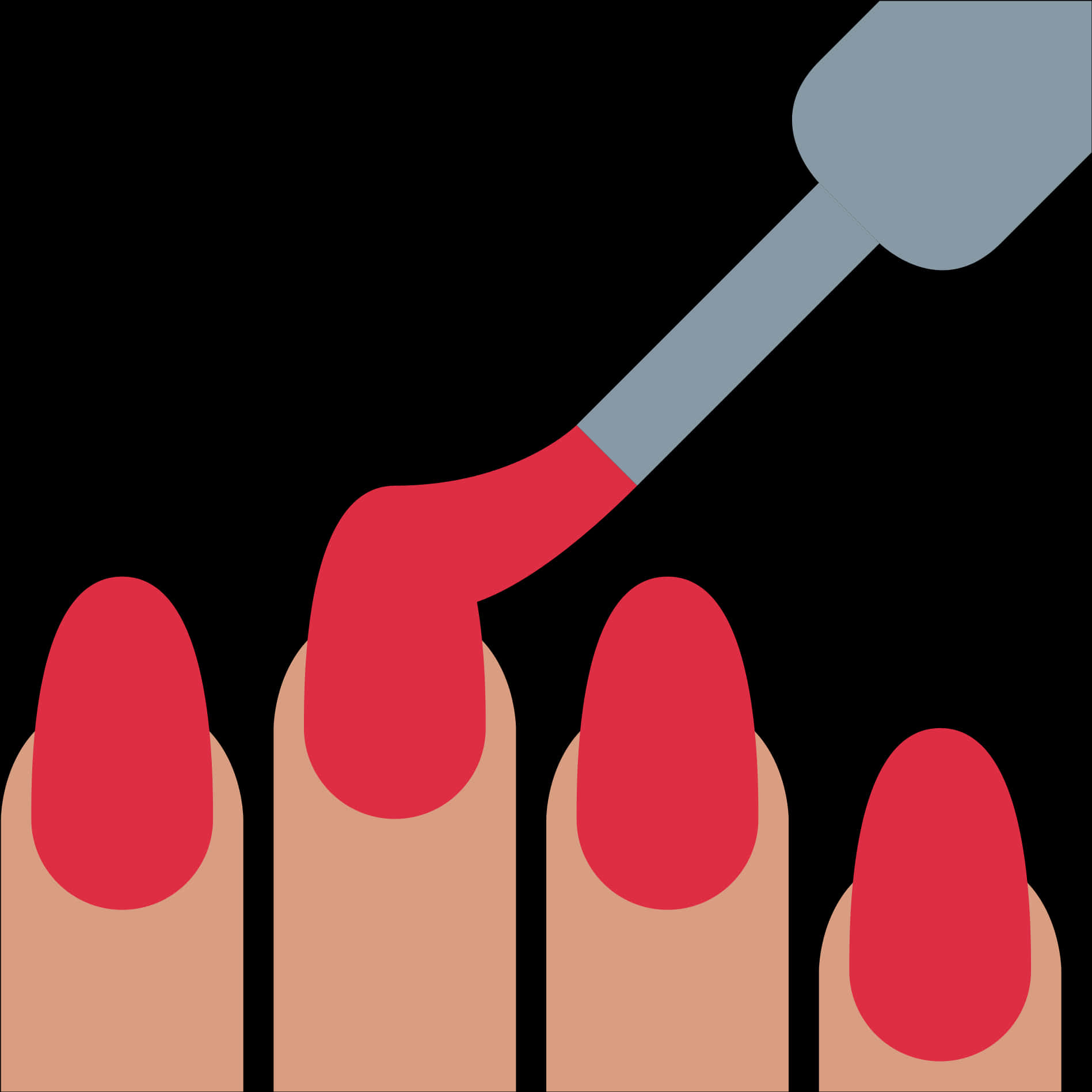 Red Nail Polish Application PNG