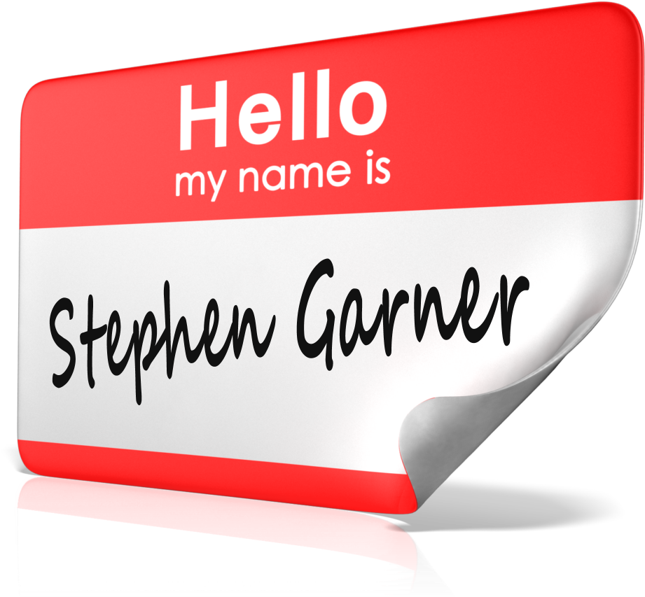 Red Name Tag Design Stephen Garner PNG