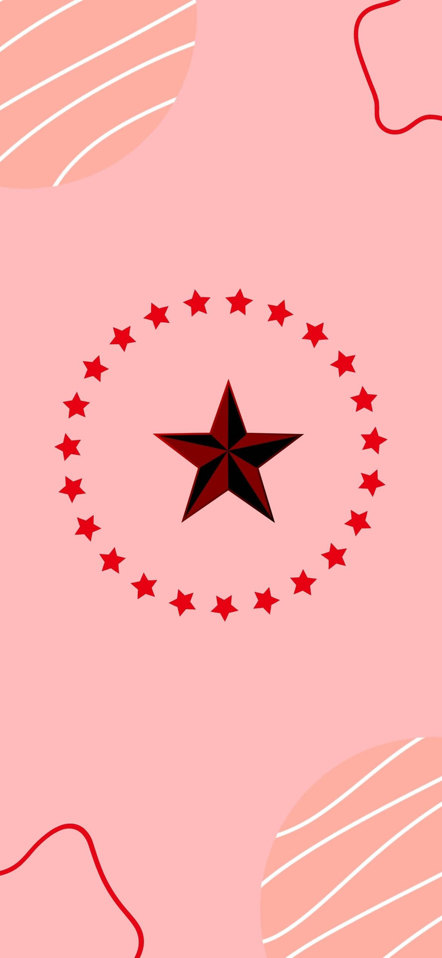 Red Nautical Star Vector Art Wallpaper