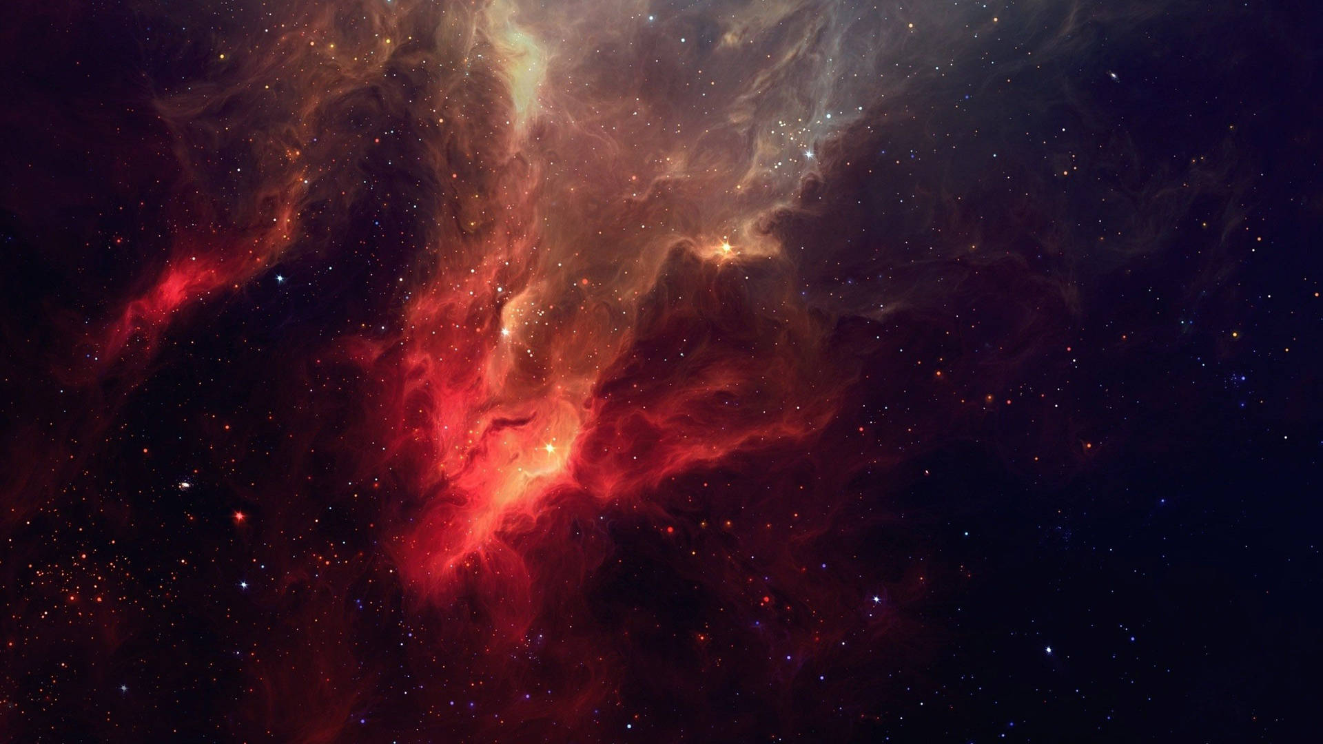 Red Nebula in Space Wallpaper