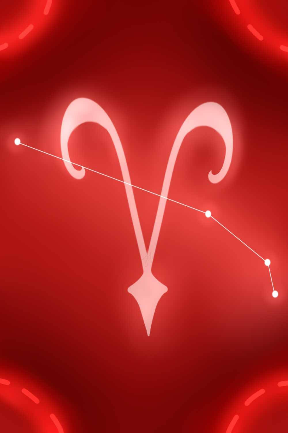 Constelaciónde Astrología Aries En Neon Rojo Fondo de pantalla
