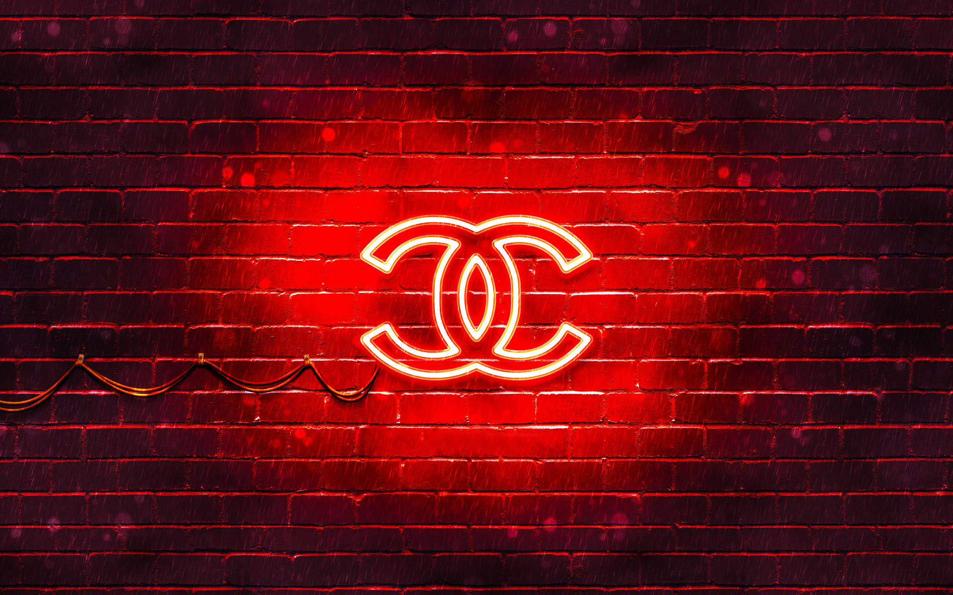 Red Neon Chanel Logo Wallpaper