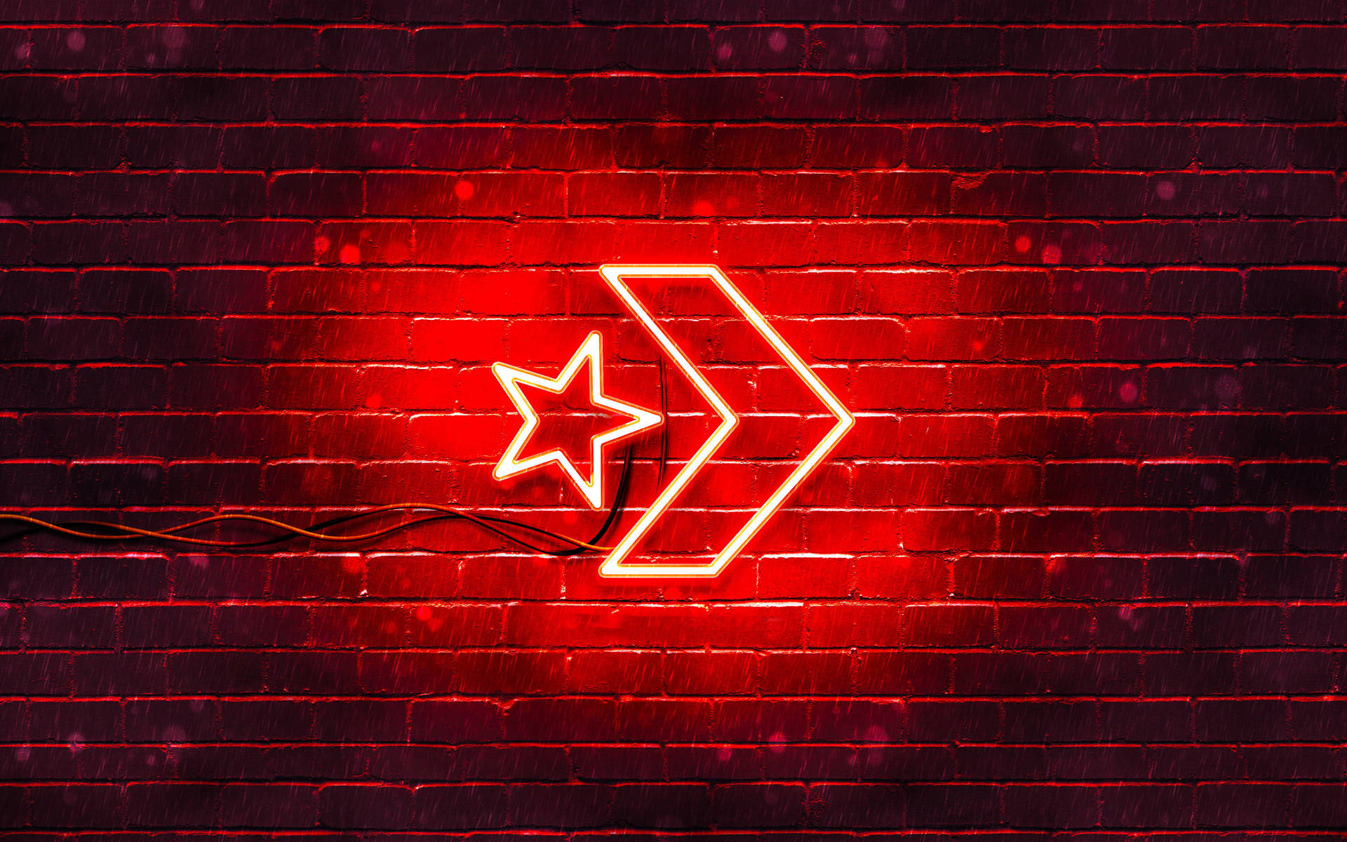Rød Neon Converse Logo Wallpaper