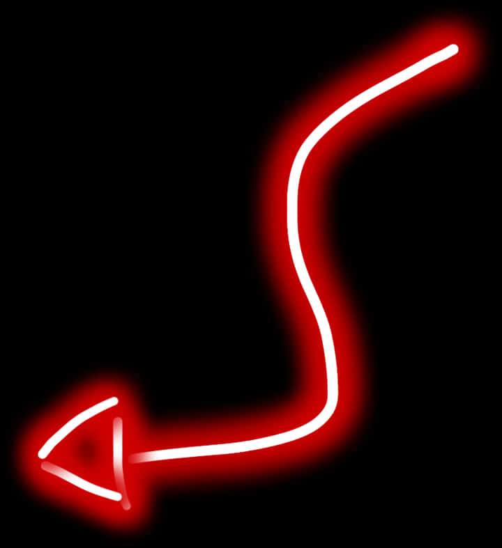Red Neon Devil Tail PNG
