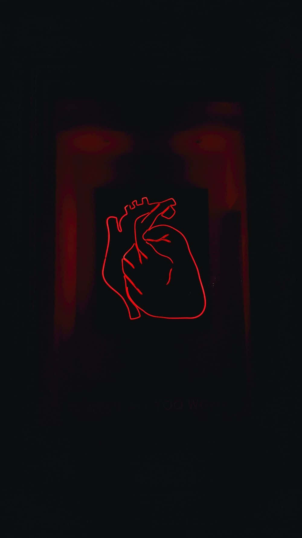 Red Neon Heart Hand Gesture Wallpaper