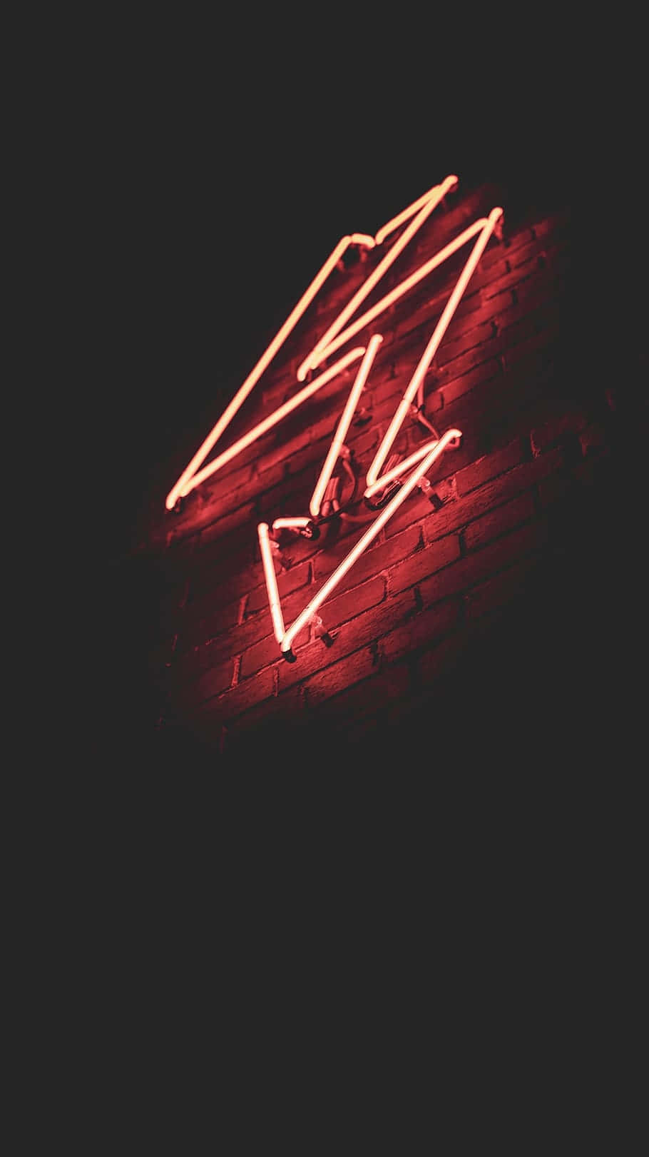 Red Neon Lightning Bolt Wall Art Wallpaper