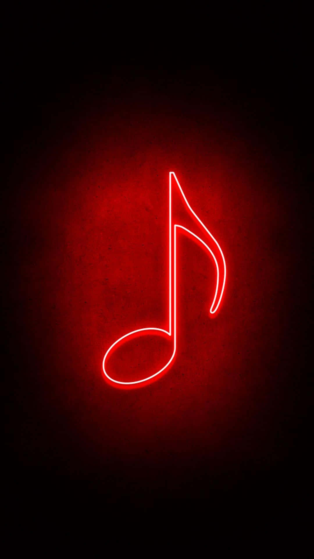 Red Neon Music Note Wallpaper