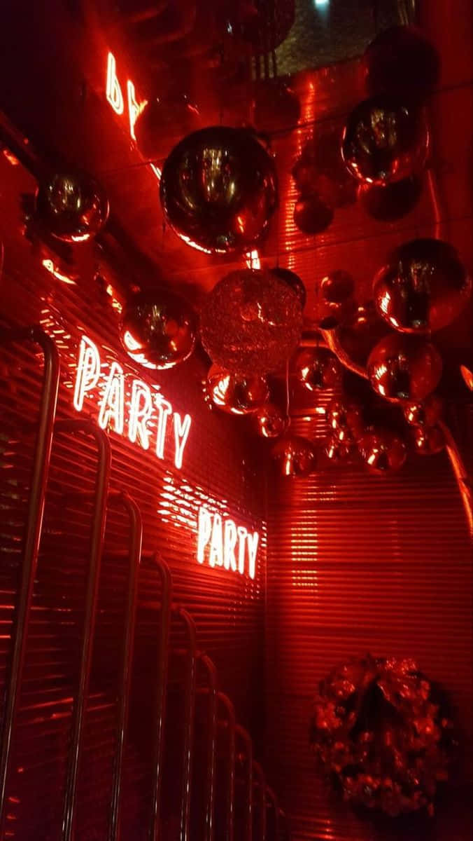 Red Neon Party Vibe Wallpaper