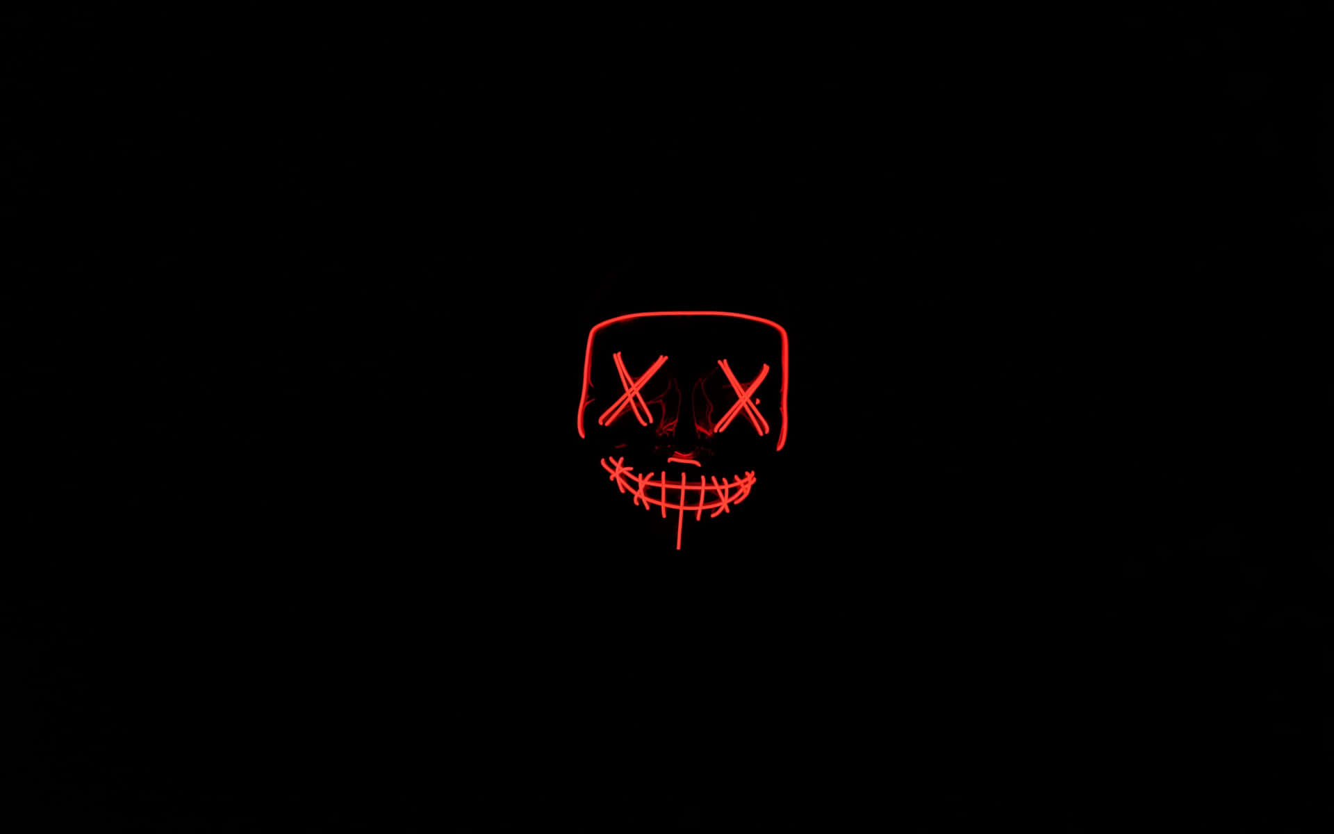 Red Neon Skull Artwork4 K Wallpaper