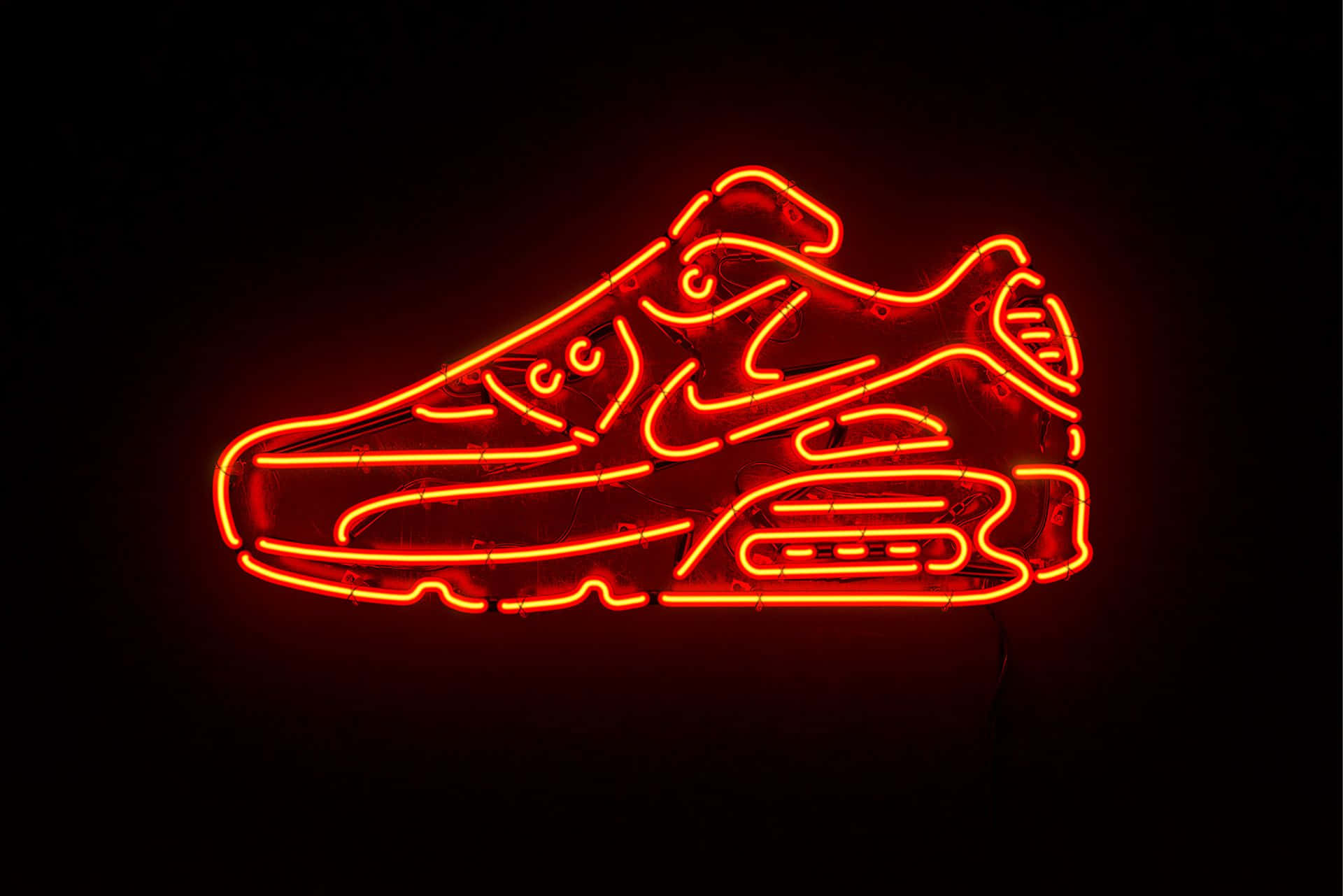 Red Neon Sneaker Sign Wallpaper