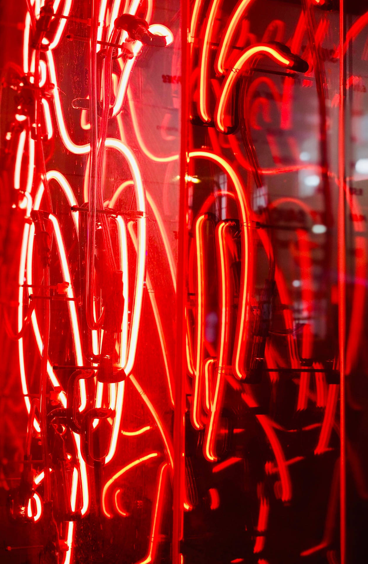 Red Neon Wires Wallpaper
