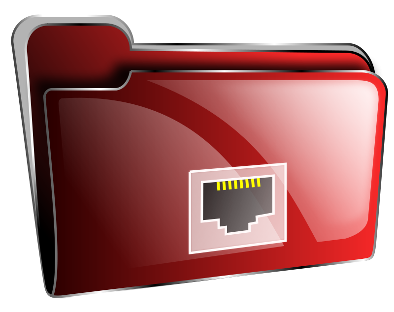 Red Network Folder Icon PNG