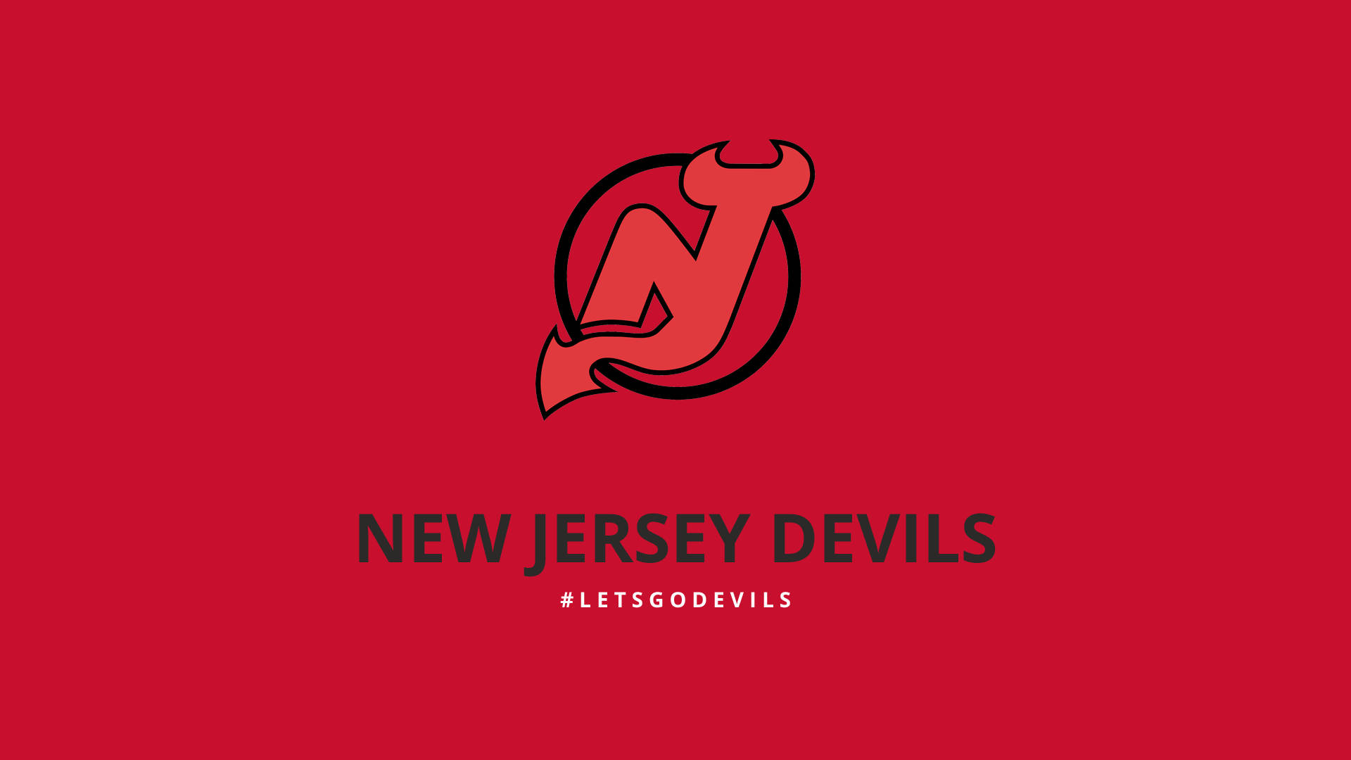 Vibrant Red New Jersey Devils Poster Wallpaper